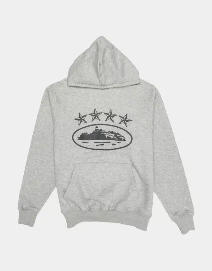 Corteiz 4Starz Alcatraz Hoodie Grey Corteiz 4Starz Alcatraz Hoodie Grey