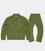 Corteiz Alcatraz Pattern Khakhi Tracksuit
