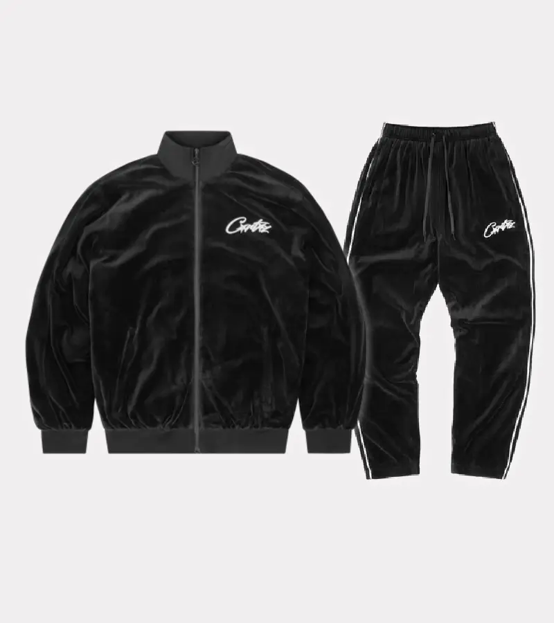 Corteiz VVS Velour Black Tracksuit Corteiz VVS Velour Black Tracksuit