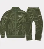 Corteiz VVS Velour Green Tracksuit